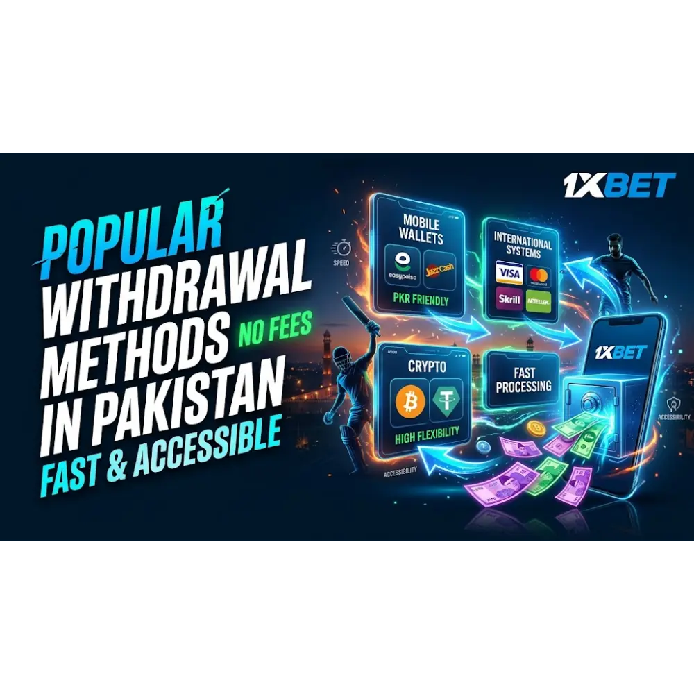 Popular Withdrawal Methods on 1xBet Pakistan